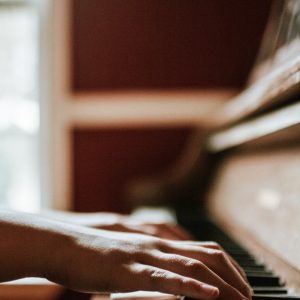 person playing piano